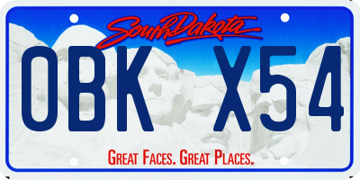 SD license plate 0BKX54