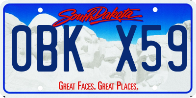 SD license plate 0BKX59