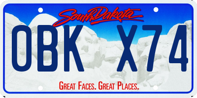 SD license plate 0BKX74