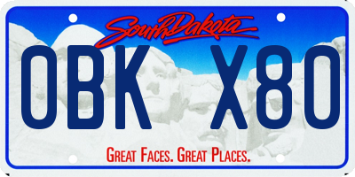 SD license plate 0BKX80