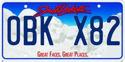 SD license plate 0BKX82