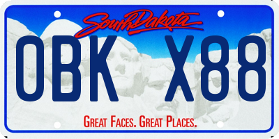 SD license plate 0BKX88