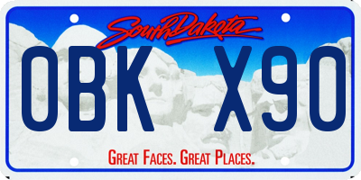 SD license plate 0BKX90