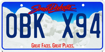 SD license plate 0BKX94