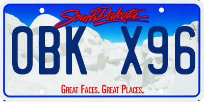 SD license plate 0BKX96
