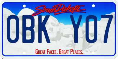 SD license plate 0BKY07