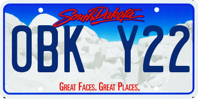 SD license plate 0BKY22