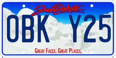 SD license plate 0BKY25