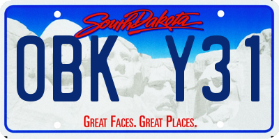 SD license plate 0BKY31
