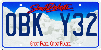 SD license plate 0BKY32