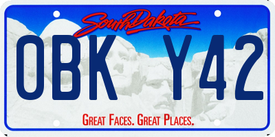 SD license plate 0BKY42
