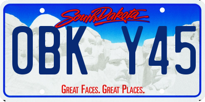 SD license plate 0BKY45