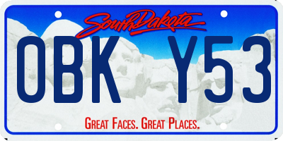 SD license plate 0BKY53