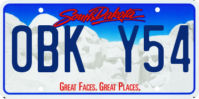 SD license plate 0BKY54
