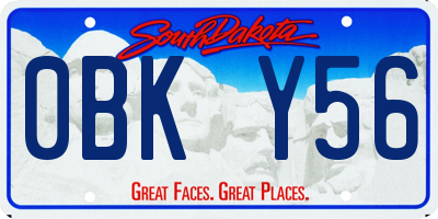SD license plate 0BKY56