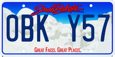 SD license plate 0BKY57