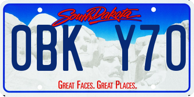 SD license plate 0BKY70