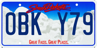 SD license plate 0BKY79