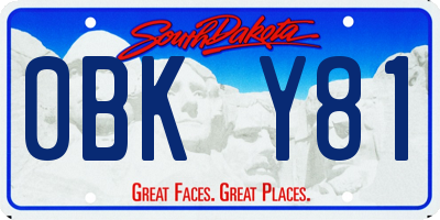 SD license plate 0BKY81