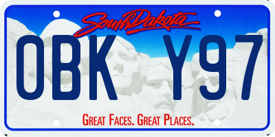 SD license plate 0BKY97