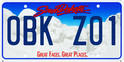 SD license plate 0BKZ01
