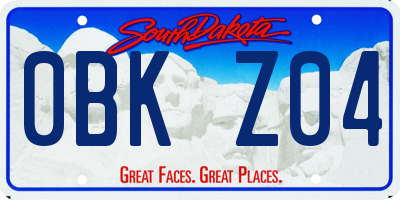 SD license plate 0BKZ04