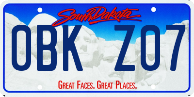 SD license plate 0BKZ07