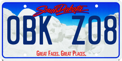 SD license plate 0BKZ08