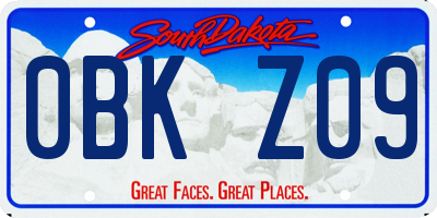 SD license plate 0BKZ09