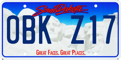 SD license plate 0BKZ17
