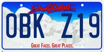 SD license plate 0BKZ19