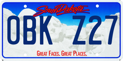 SD license plate 0BKZ27