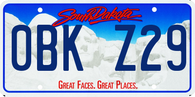 SD license plate 0BKZ29