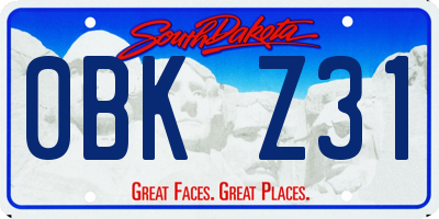 SD license plate 0BKZ31