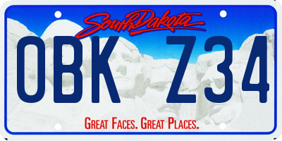 SD license plate 0BKZ34