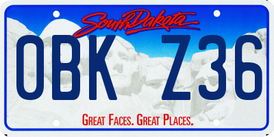 SD license plate 0BKZ36