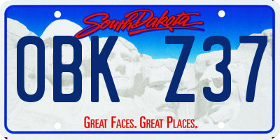 SD license plate 0BKZ37