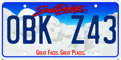SD license plate 0BKZ43