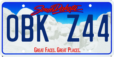 SD license plate 0BKZ44