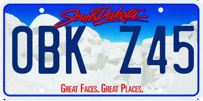 SD license plate 0BKZ45