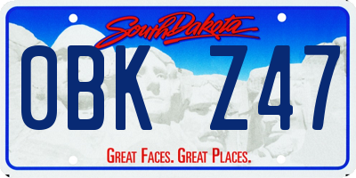 SD license plate 0BKZ47