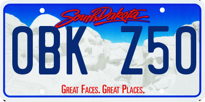 SD license plate 0BKZ50