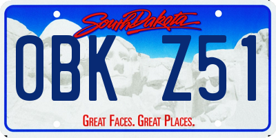 SD license plate 0BKZ51