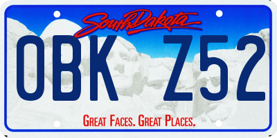 SD license plate 0BKZ52