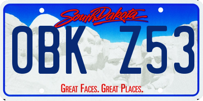 SD license plate 0BKZ53