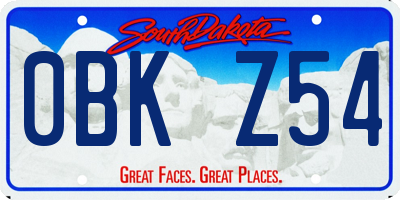 SD license plate 0BKZ54