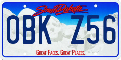 SD license plate 0BKZ56