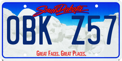 SD license plate 0BKZ57