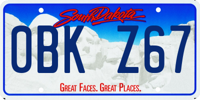 SD license plate 0BKZ67