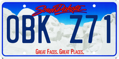 SD license plate 0BKZ71